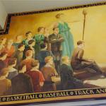 The teachers in the mural represent actual teachers in the high school at the time the mural was completed in 1934