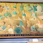The mural was painted by Mr. F. W. Brackett , the art instructor at the high school.  It was completed in May 1934.